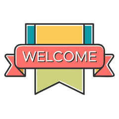 welcome ribbon graphics element vector 