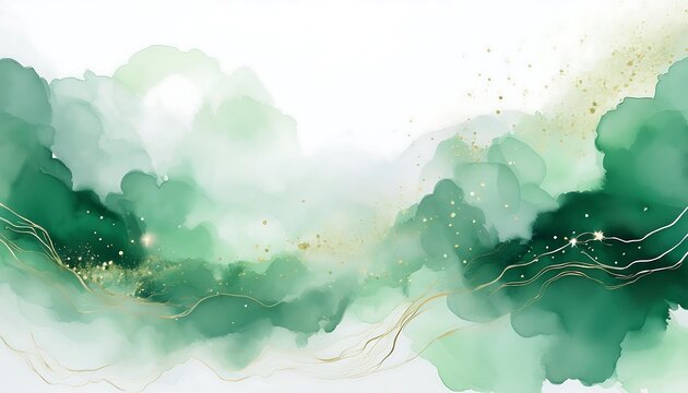  Soft white background features minimalist design, green watercolor clouds, and subtle glitt_1(1682)
