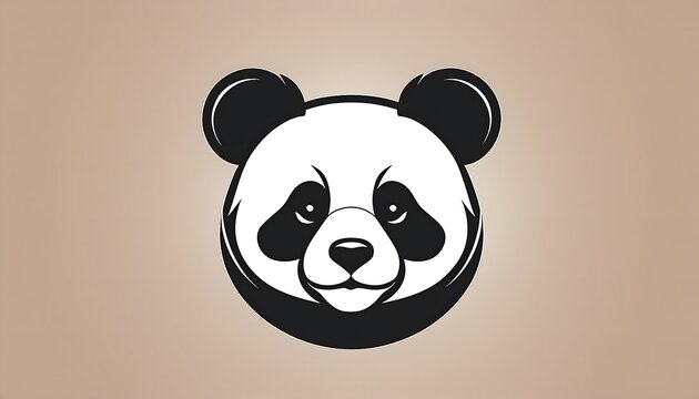  Simple modern panda logo vector template featuring a minimalist black and white isolated he_1(1633)