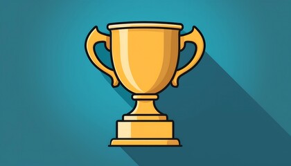  Simple flat golden trophy icon designed for apps and websites with a winner, award, or cham_1(1623)