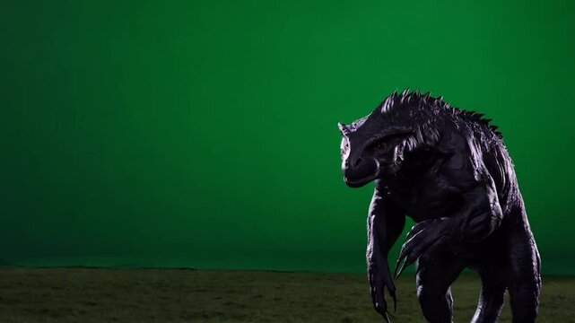 a small dinosaur on a green background