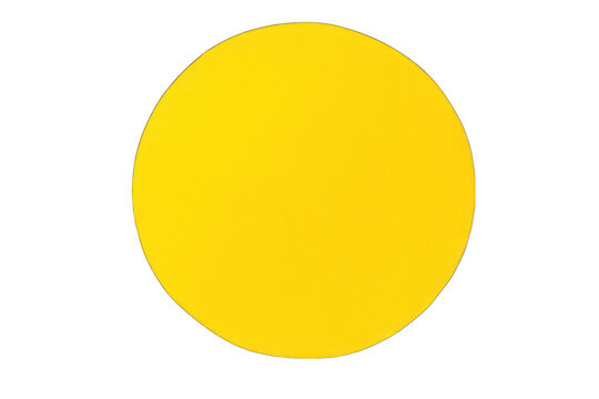Solid yellow circle on white background, minimalistic design element.