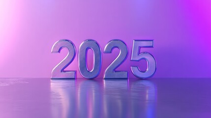 new year background with silver shiny 2025