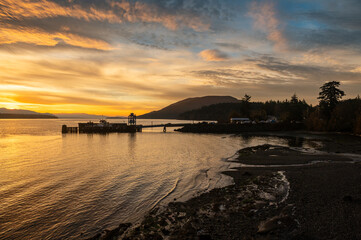At sunrise a Ferry boat, The 