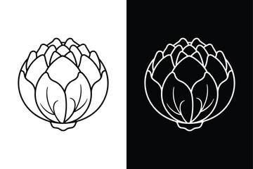 Brussels  vegetable icon on vector illustration isolated in white background.