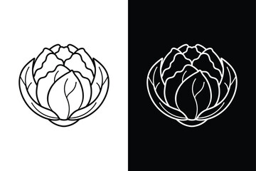 Brussels  vegetable icon on vector illustration isolated in white background.