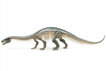 Fototapeta premium Lifelike model of prehistoric dinosaur on white background