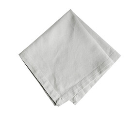 Gray grey kitchen cloth isolated on white, food decor element, natural tablecloth single object