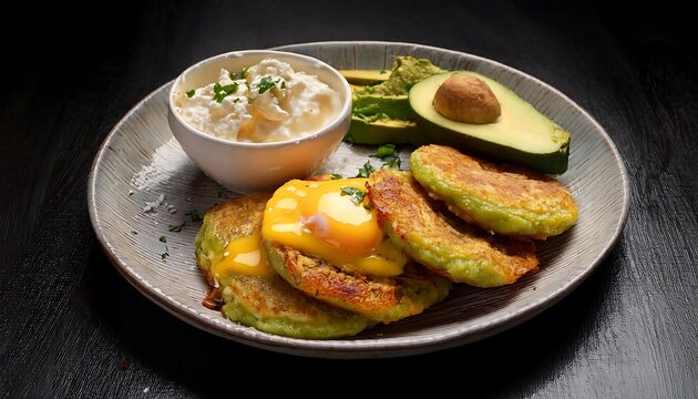  Ecuadorian llapingachos are crispy potato patties filled with cheese served with fried eggs_1(1144)