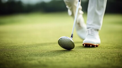 Vintage-inspired scene of a golfer with classic attire and equipment, 20th-century feel, retro golf style, history and nostalgia