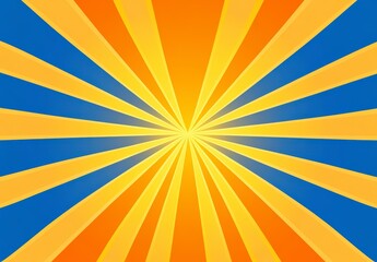Obraz premium Blue and yellow starburst pattern split background