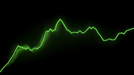 Green heart rate graphic on black background