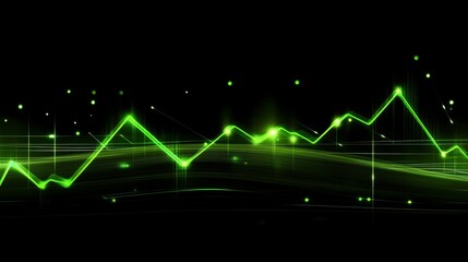 Naklejka premium Vital Rhythm: Neon Green Heartbeat