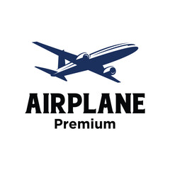 Flying an airplane trip logo design