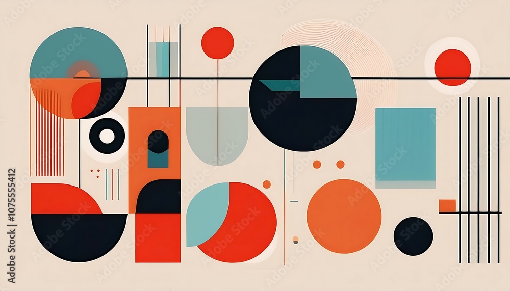 Poster  Abstract designs feature geometric shapes icons and vector elements with a minimalist aesth_1(793)