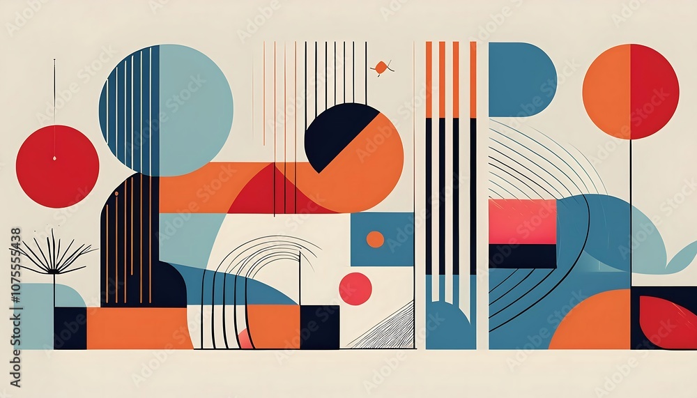 Poster  Abstract designs feature geometric shapes icons and vector elements with a minimalist aesth_1(792)