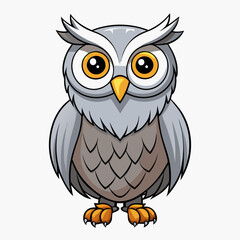 Gray Owl vector illustration