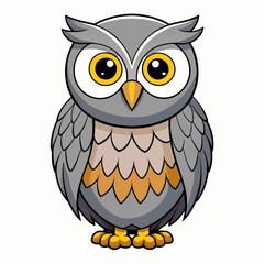 Gray Owl vector illustration