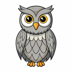 Gray Owl vector illustration