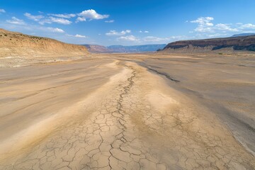 Drought-hit region water, highlighting strategies to manage and alleviate the impact of drought in impacted regions.. Beautiful simple AI generated image