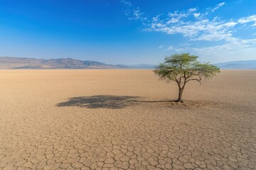 Heat of a Changing Climate Withered Crops and Cracked Earth - A Testament to a Changing Climate. Beautiful simple AI generated image