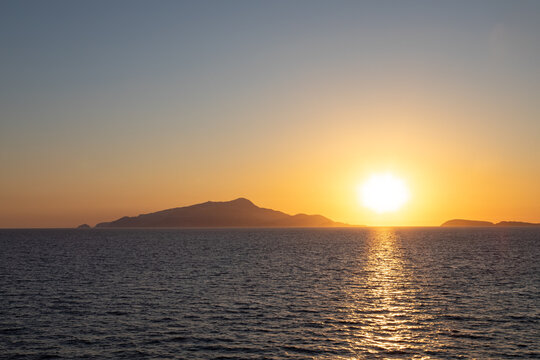 Ischia island close to Napels during a wonderful scenic sunset in summer.