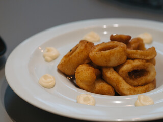 a plate of fried squid