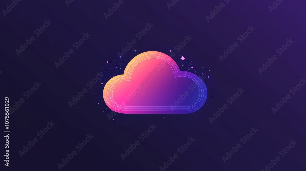 Poster this is a cloud-shaped icon designed for websites and mobile apps. it's a simple visual representati