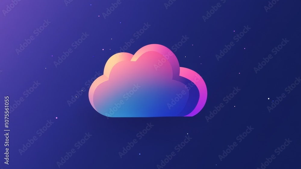 Poster this is a cloud-shaped icon designed for websites and mobile apps. it's a simple visual representati