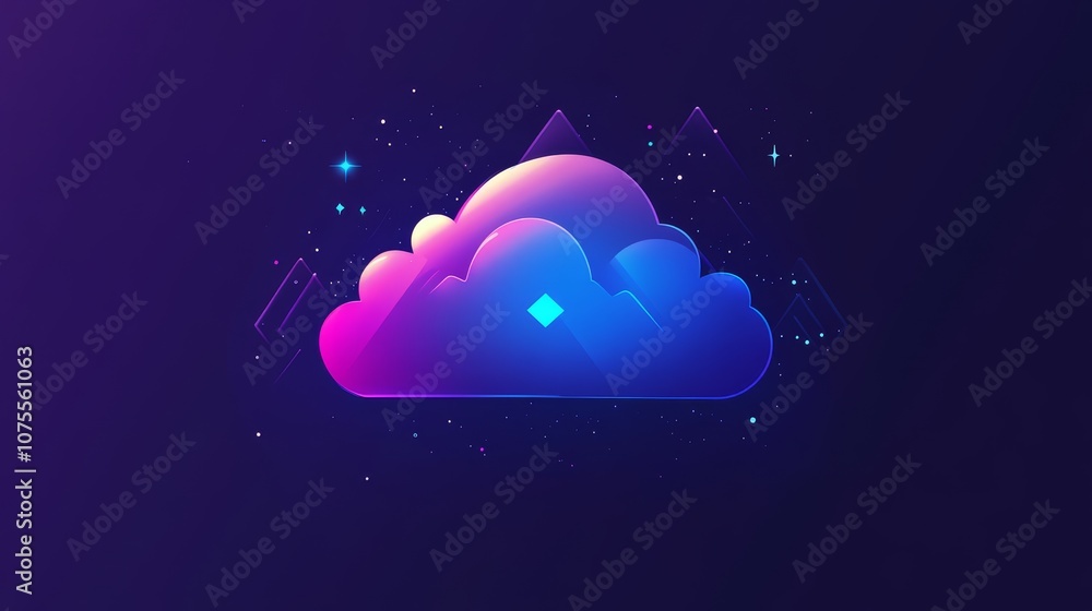 Poster this is a cloud-shaped icon designed for websites and mobile apps. it's a simple visual representati