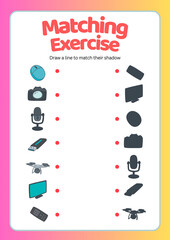 Matching Exercise Worksheet Colourful  - 2