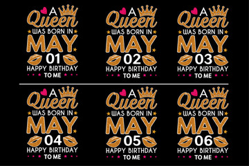 Queen is Born Birthday Design Bundle, January, February, March, April, Jun, July, August, September, October, November, December