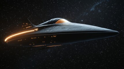 spaceship flying space