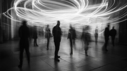  abstract people black and white background  