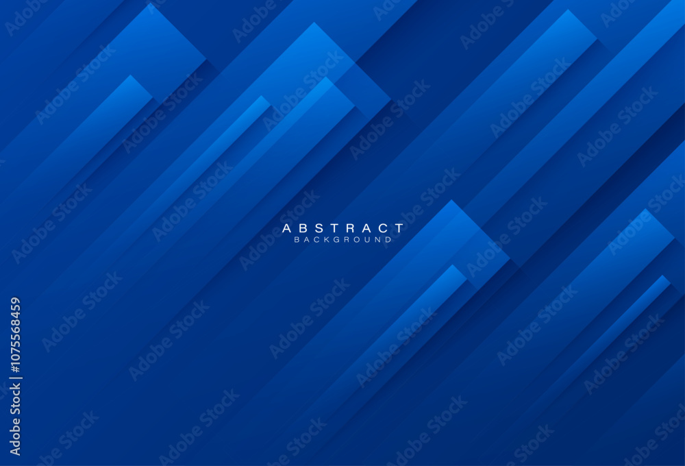 Poster blue abstract background. shiny blue diagonal geometric design element. dynamic shapes with shadow. 