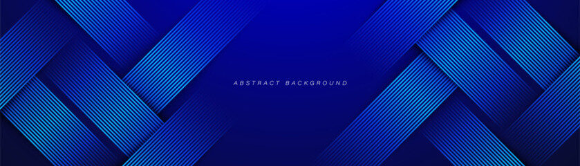 Blue abstract background with diagonal stripes. Modern shiny blue gradient lines. Geometric lines pattern. Futuristic technology graphic design. Vector illustration