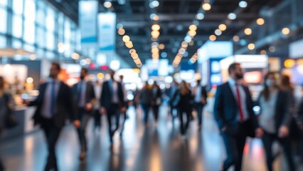 Blurred Image of People Walking at a Business Convention