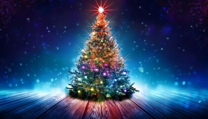  A Christmas tree stands proudly amidst a backdrop of vibrant colors and twinkling lights ag_1(81)