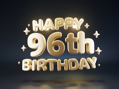 96th Birthday Celebration with Gold Balloons and Stars
