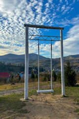 Big swing in Carpathians mountains, Slavske, Ukraine
