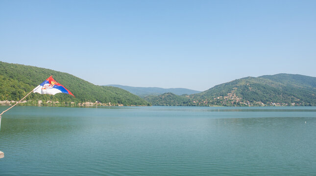 View of Bovan lake, Serbia. No people.