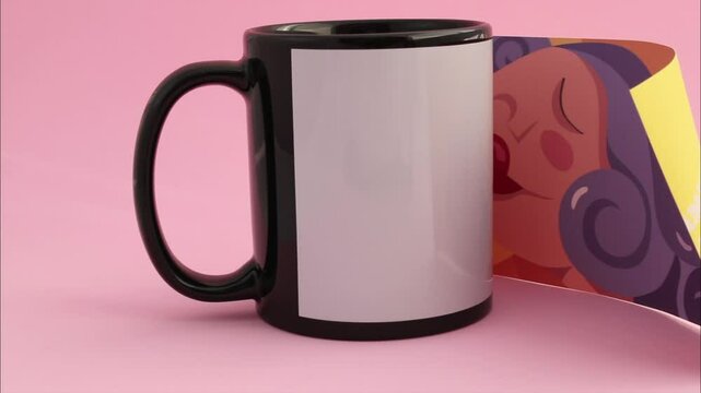 Paper and thermal tape to sublimate black mug