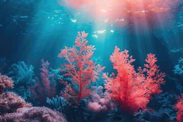 Abstract Coral. Underwater World with Colorful Coral Reef and Tropical Fishes