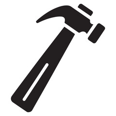 Black and White Hammer Icon Illustration