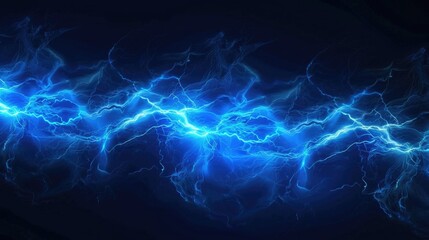 Naklejka premium Blue Electric Images. Light Blue Gradient Line Design on Plain Background