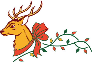 deer with a ribbon