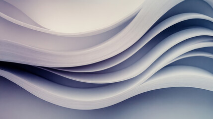 Fototapeta premium Abstract waves of white paper, creating a smooth and flowing design.