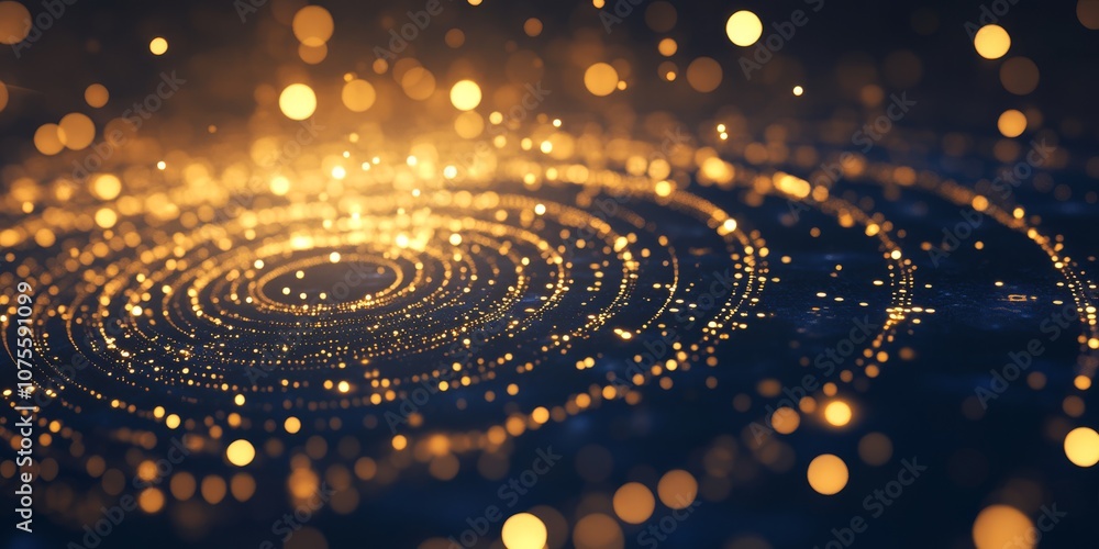 Aufkleber an abstract image symbolizes the complexity of quantum physics with interlocking circles and lines, 
