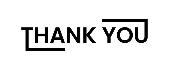 thank you text typography black letters sign banner. vector isolated 