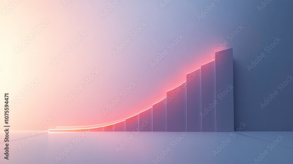 Poster a sleek progress chart template highlighting positive trends, featuring generous space for statistic